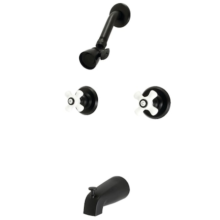 Kingston Brass KB240PX Tub and Shower Faucet, Matte Black KB240PX